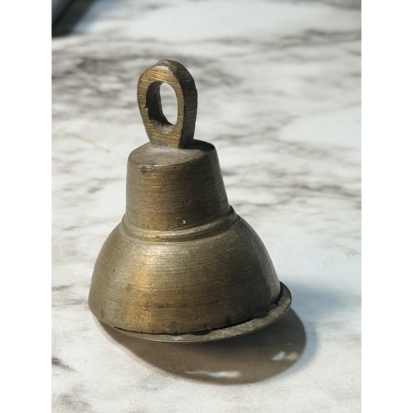 VTG SMALL BRASS BELL INSCRIBED 55-16 ~ 2" T x 1.5" W (2850) - Picture 10 of 10